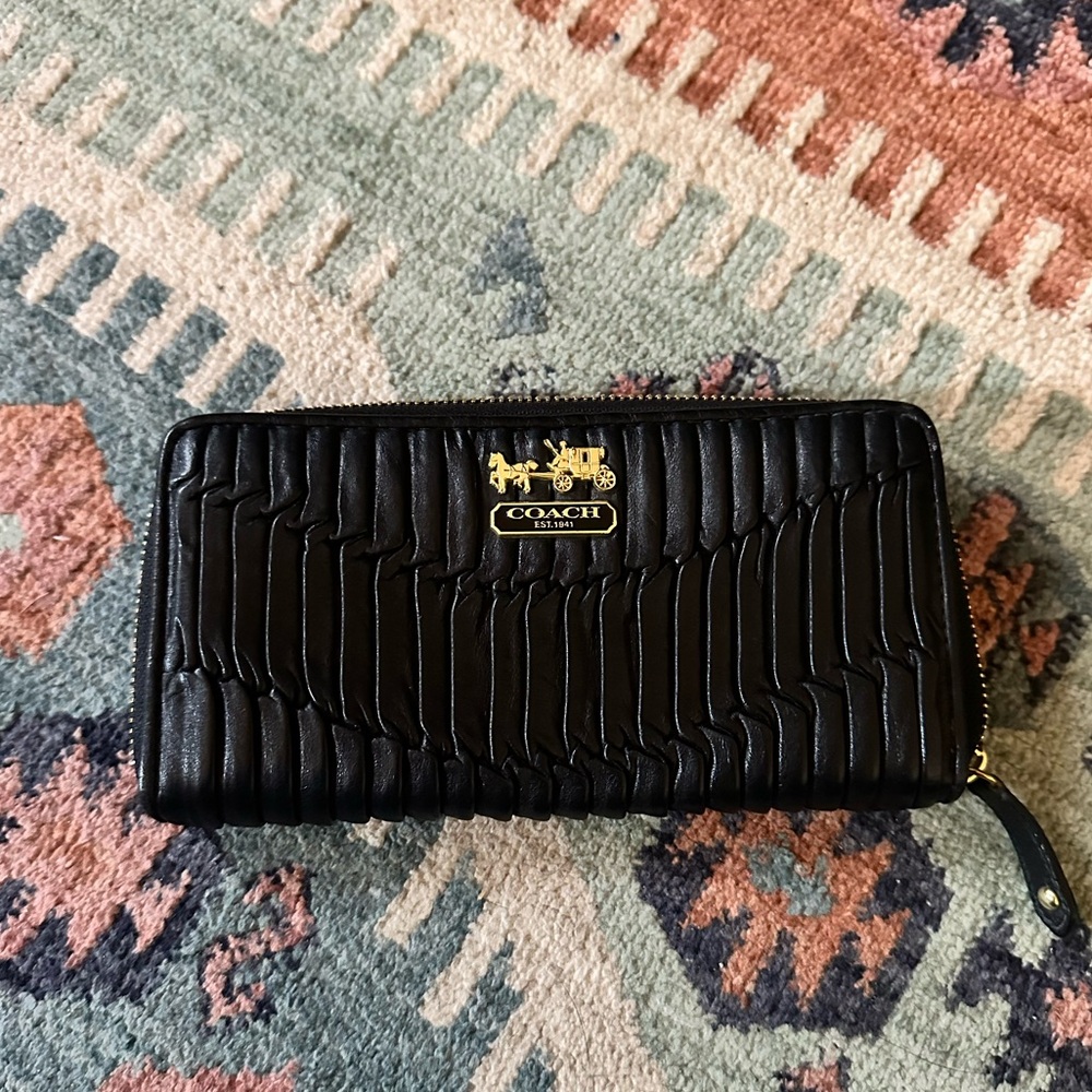Coach Madison Gathered Leather Accordion Wallet